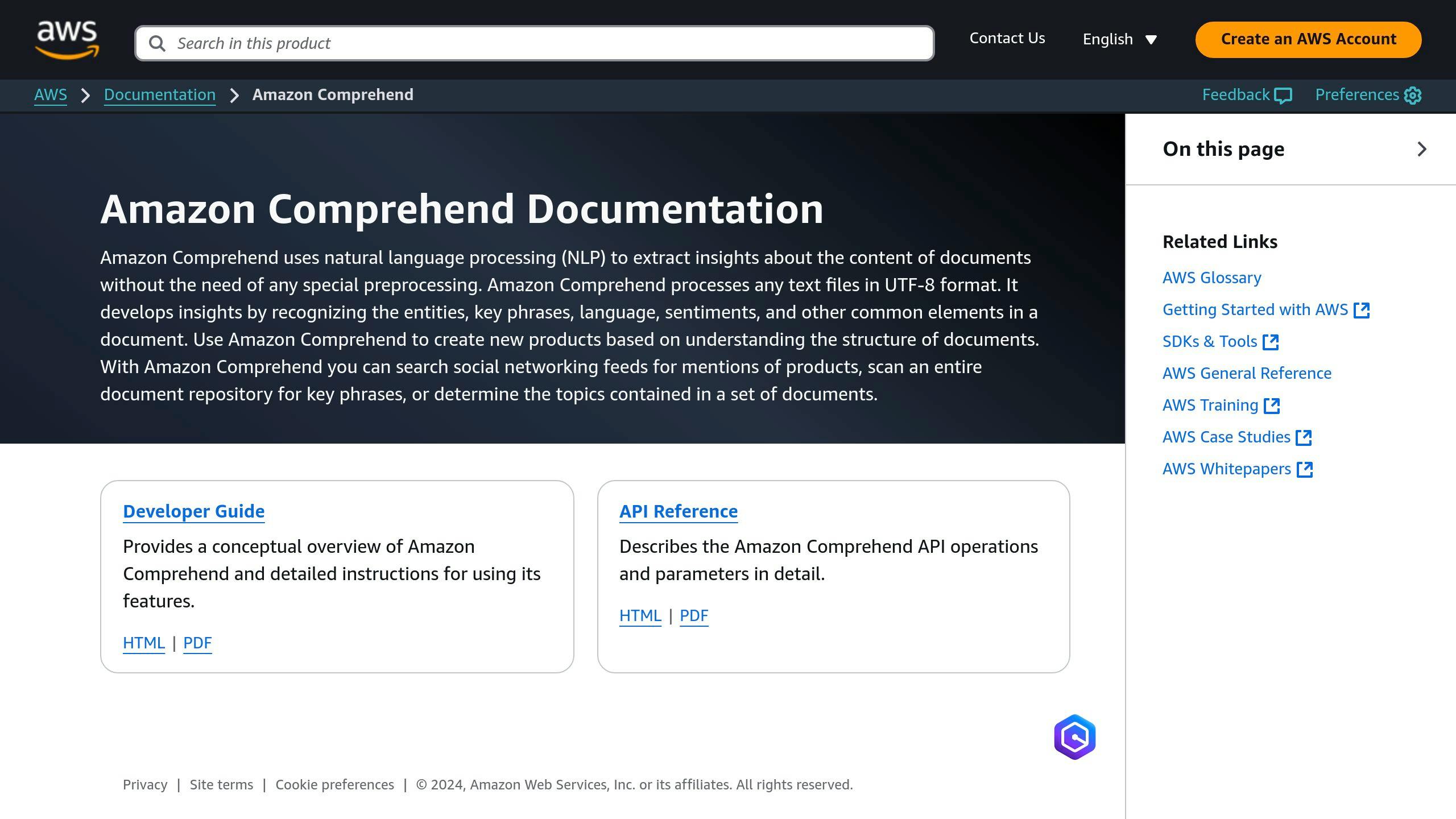 AWS Comprehend