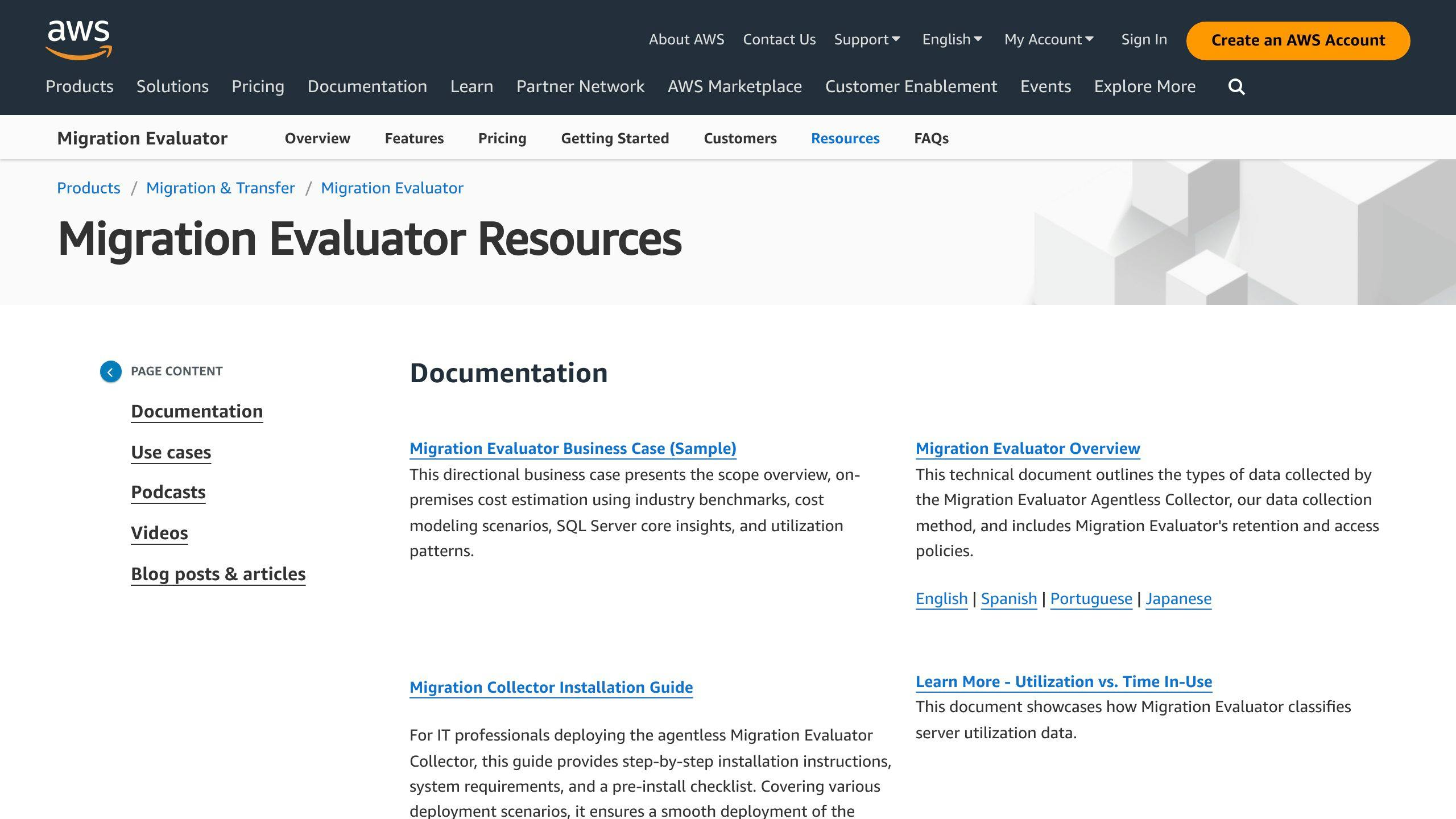 AWS Migration Evaluator