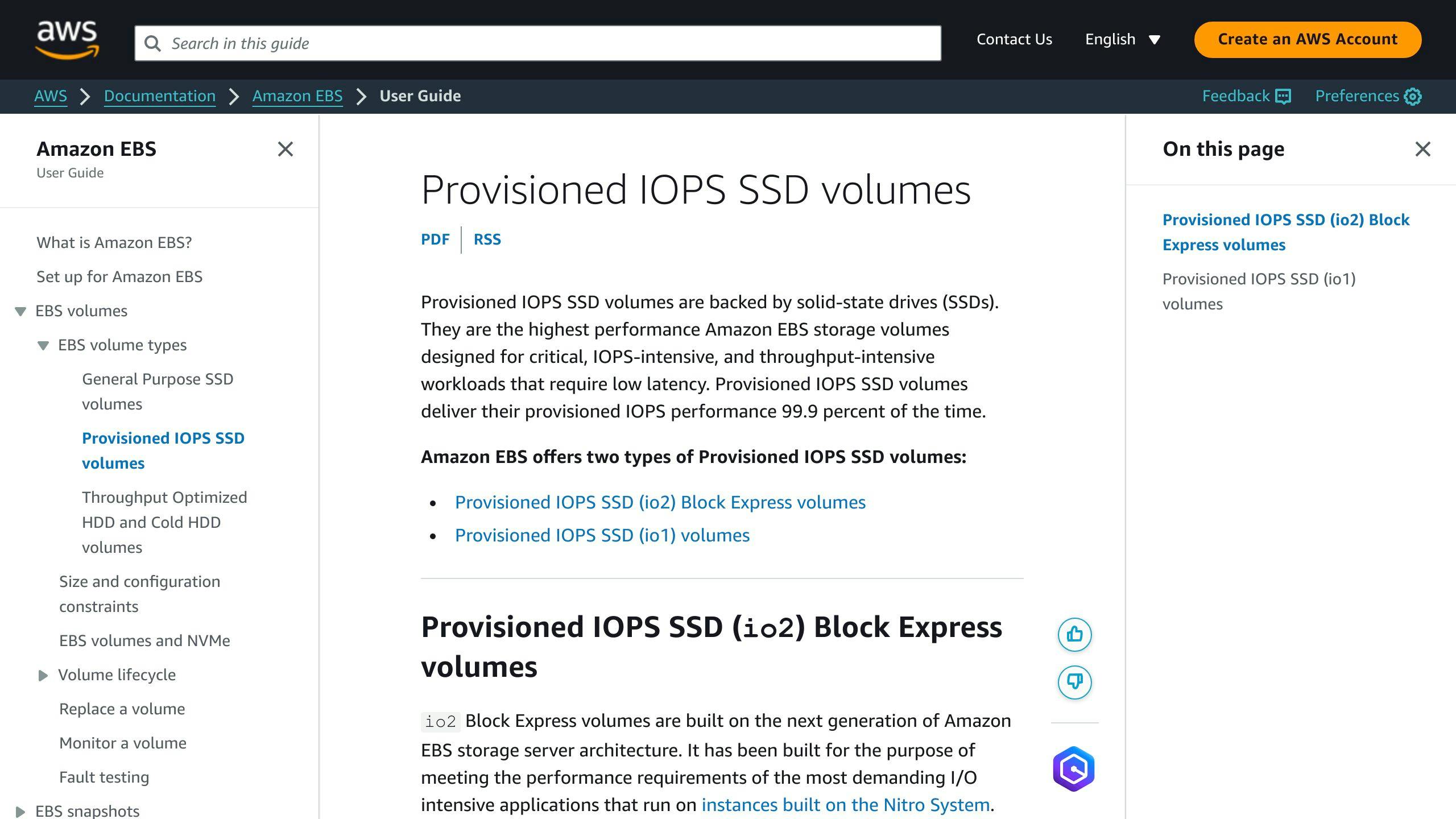 Provisioned IOPS SSD